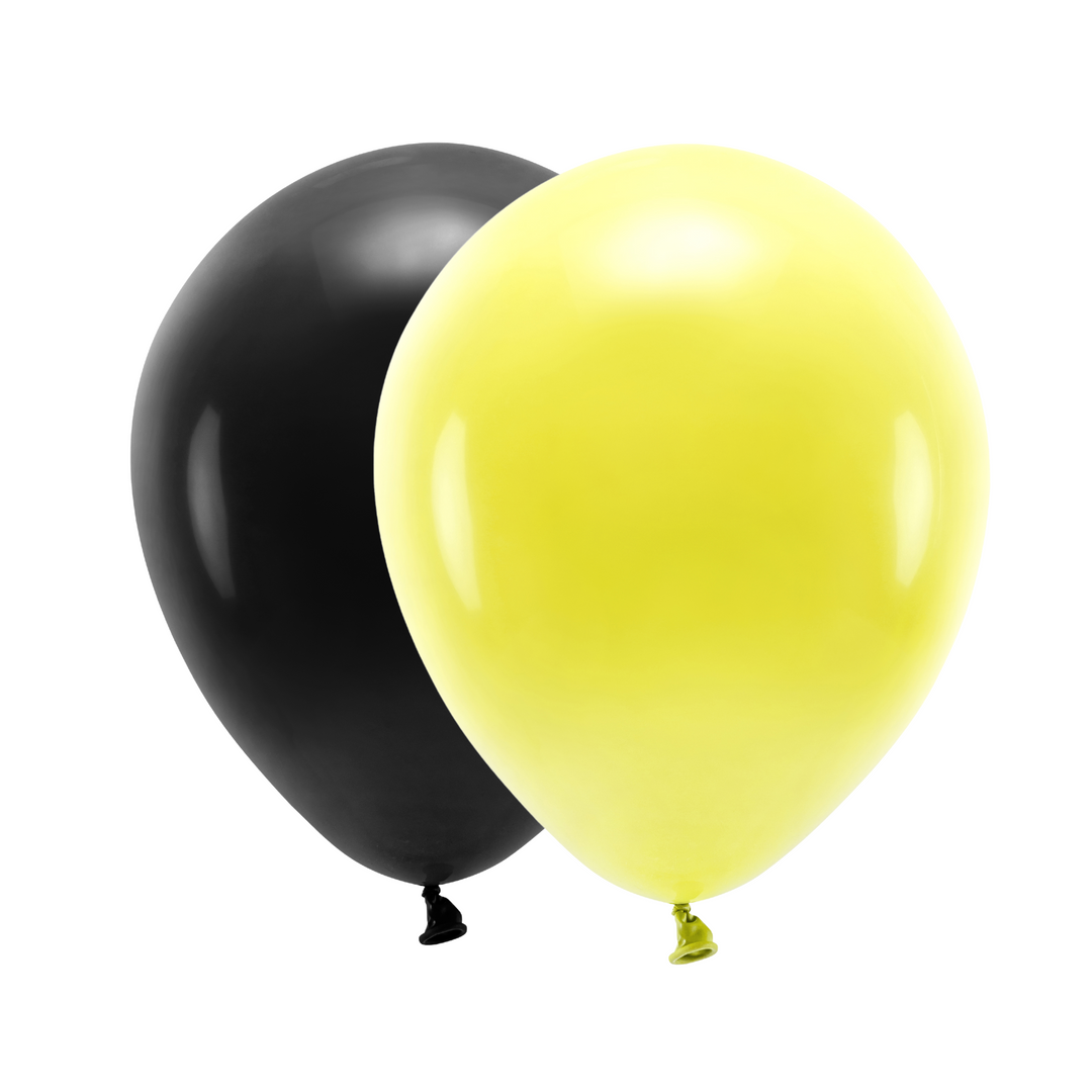 Ballongkombo Svart & Gul, 20-pack