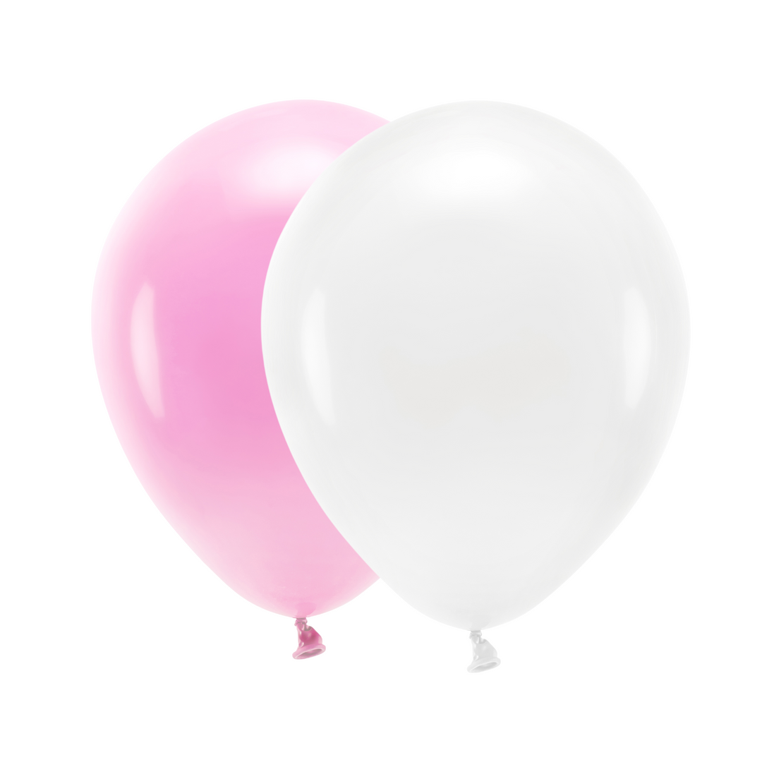 Ballongkombo Rosa & Vit, 20-pack