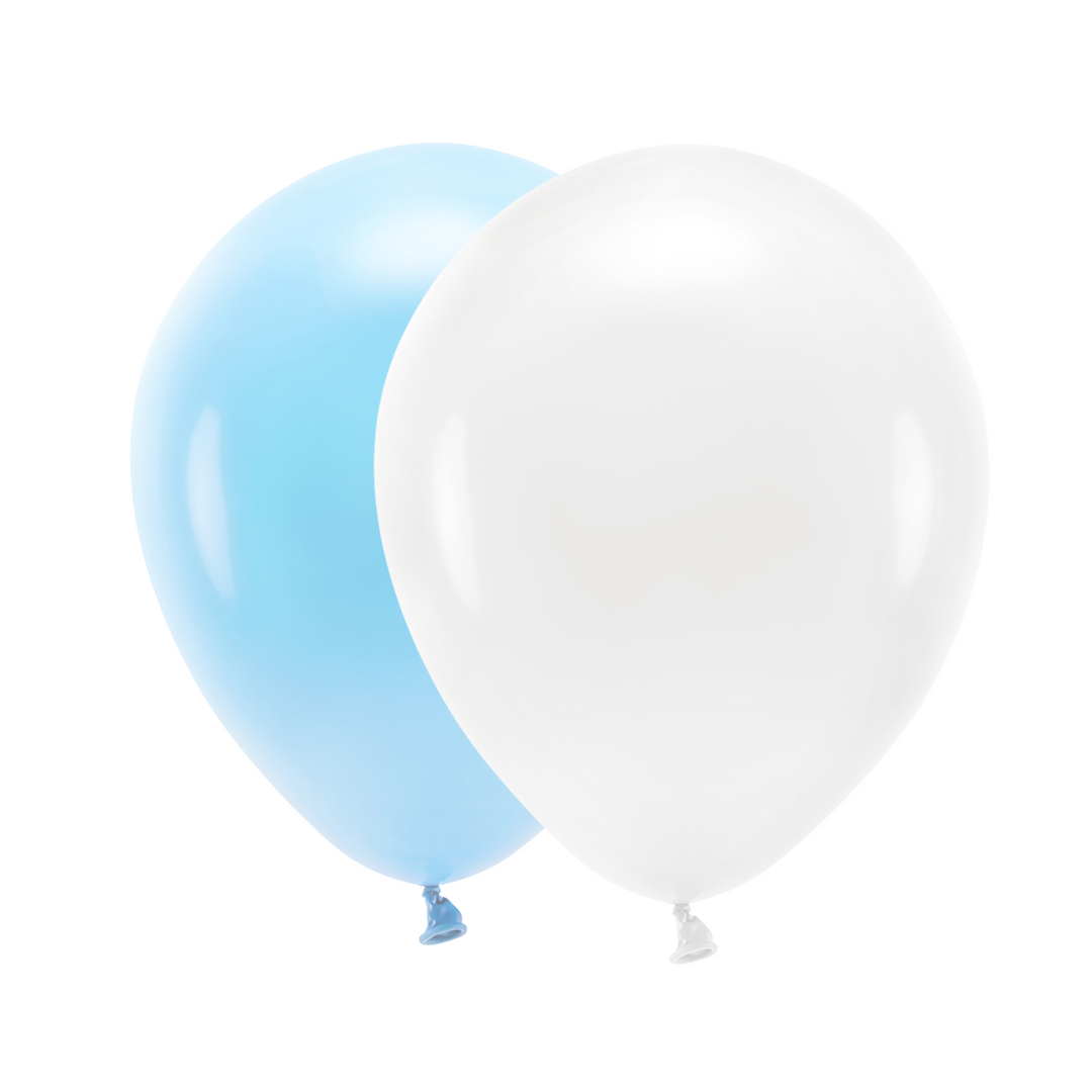 Ballongkombo Ljusblå & Vit, 20-pack