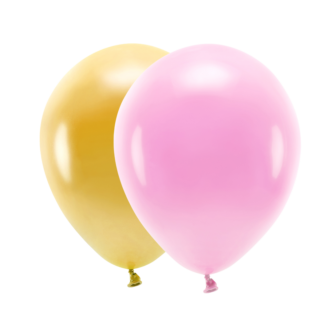 Ballongkombo Metallic Guld & Rosa, 20-pack