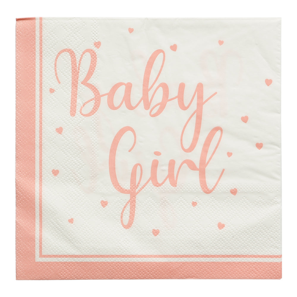 Baby Girl Rosa Servetter, 16-pack