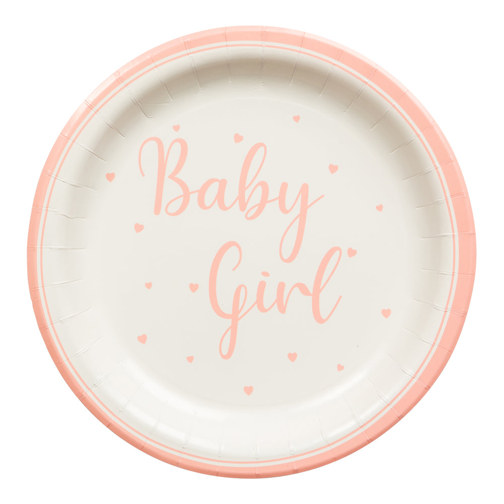 Baby Girl Rosa Tallrikar, 8-pack