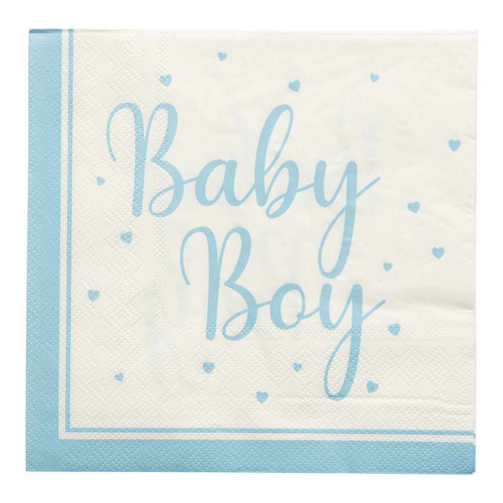 Baby Boy Blå Servetter, 16-pack