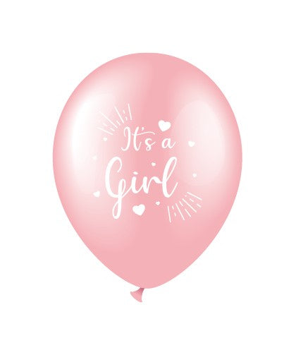 Ballonger It´s a Girl Rosa, 6-pack
