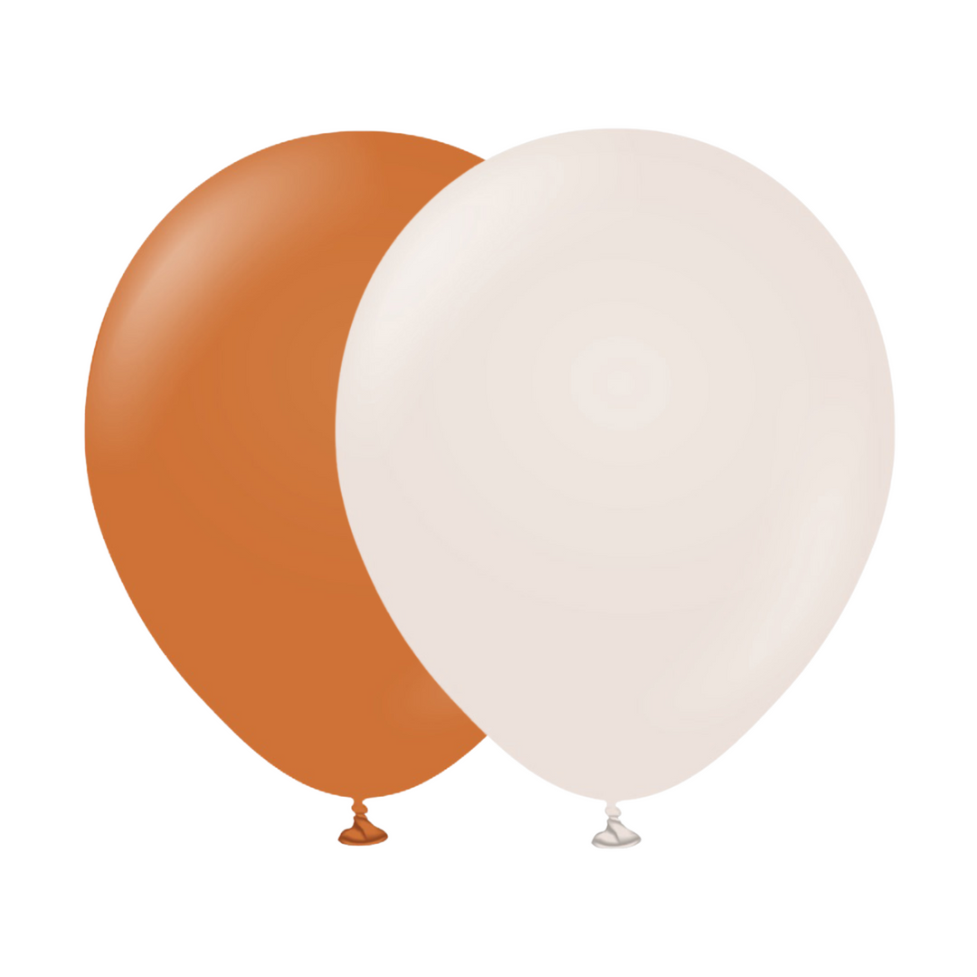 Ballongkombo Caramel Brown och White Sand, 20-pack