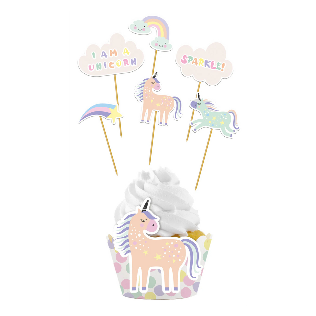 Happy Unicorn, Muffinsdekorationer 12 delar