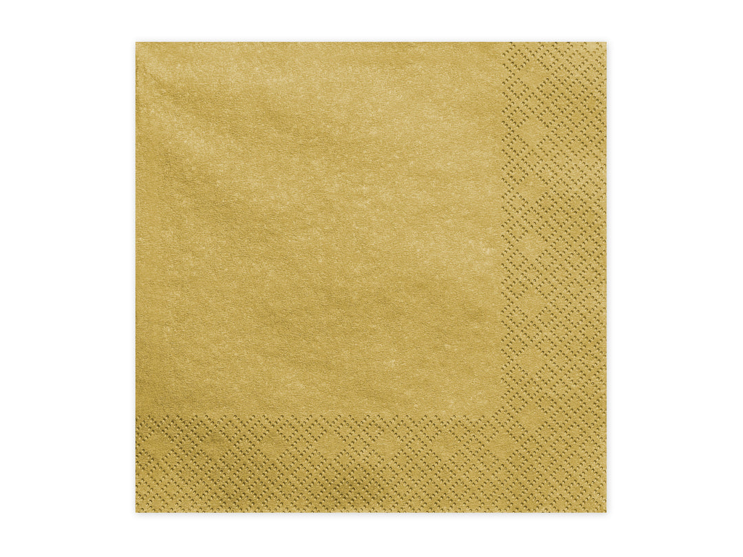 Servetter Guld Metallic, 20-pack
