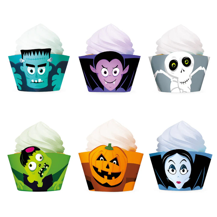 Halloween Monster Cupcake wrappers , 6-pack