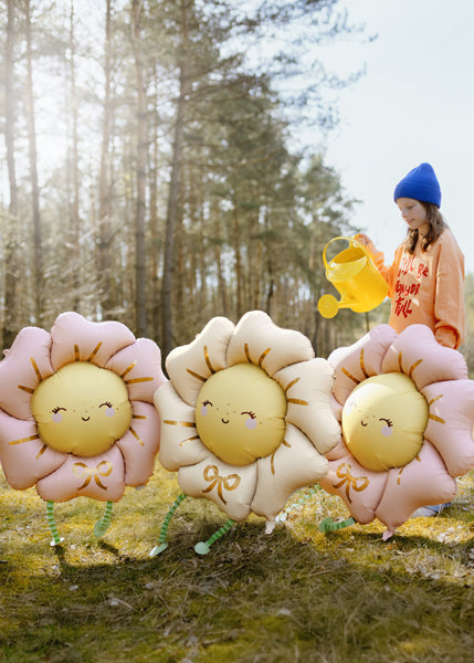 Folieballong, Blomma Beige