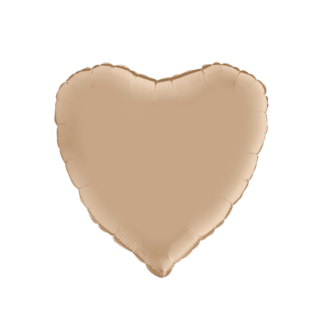 Folieballong hjärta i färgen satin nude, 46 cm.