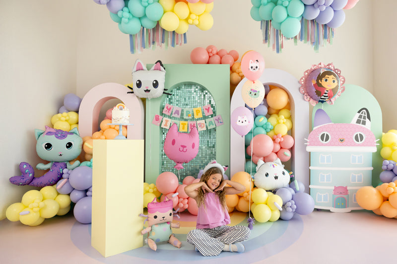 Gabby's Dockskåp Folieballong Baby Box & Cat dekorera barnkalas födelsedag - kalasbubblan