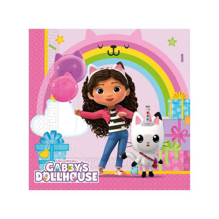 Servetter med Gabbys Dockskåp Gabbys Dollhouse tema till kalas och födelsedag.