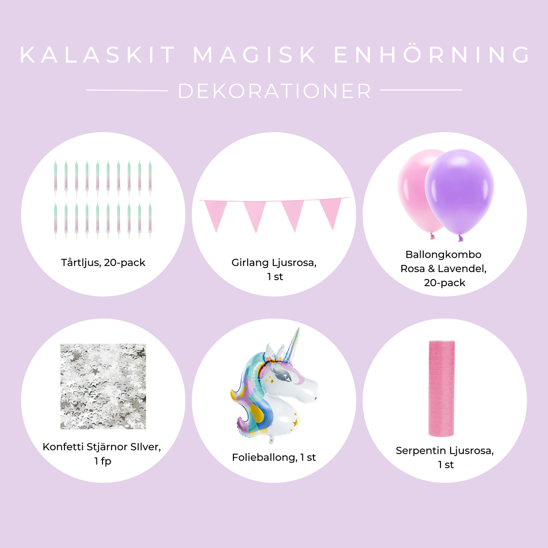 Magisk Enhörning, Kalaskit Dekorationer