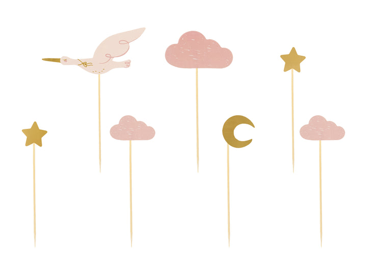 Cake Picks Stork, 7-pack
