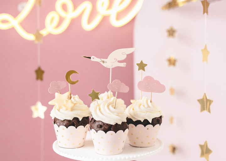 Cake Picks Stork, 7-pack