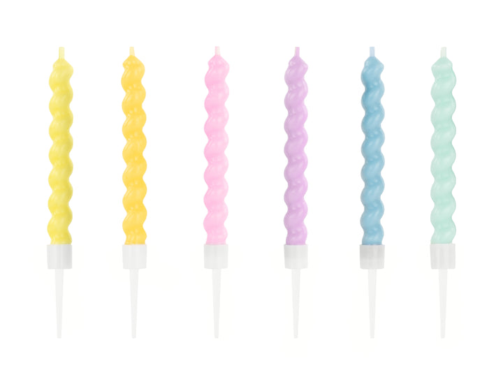 Tårtljus Twist Pastell, 6-pack