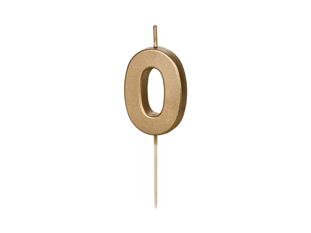 Tårtljus, Siffra 0-9, Guld