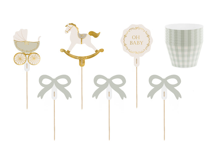 Muffinsdekorationer Oh Baby, 12 delar