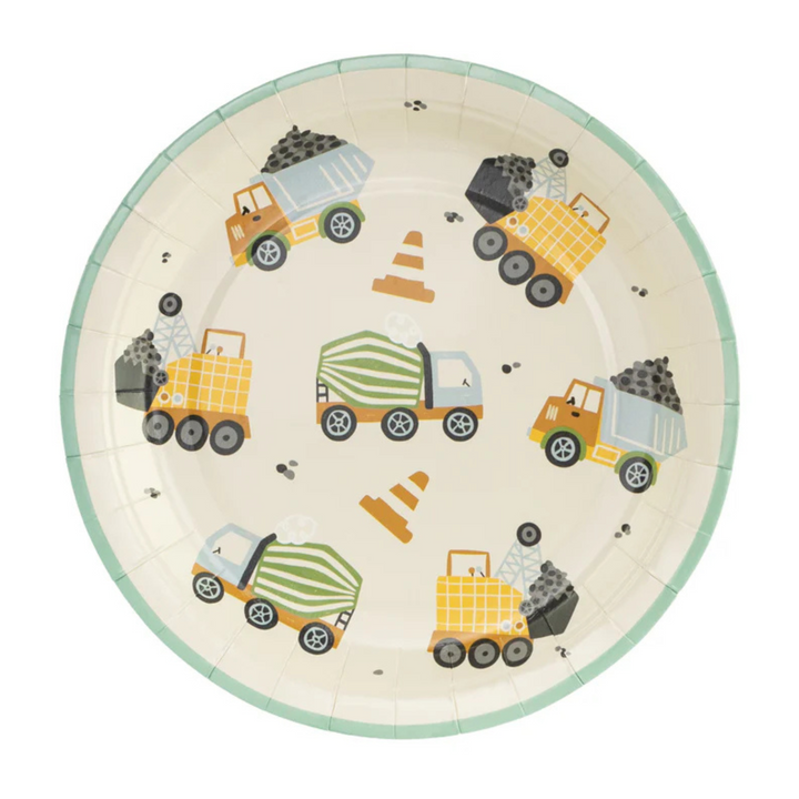 6-pack assietter med lastbils-motiv, till barnkalas och fest.