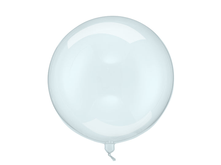 Rund transparent bubbelballong i blå nyans, 40 m. Passar till barnkalas och fest.
