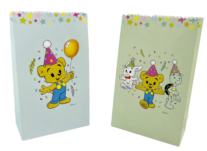12 godispåsar med Bamse-motiv för barnkalas och fiskdamm