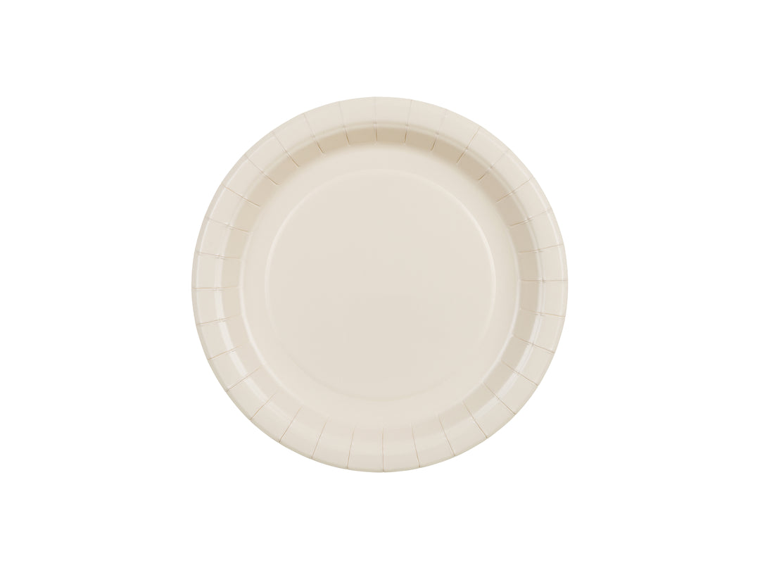 6-pack beige papptallrikar 18 cm för kalas och fest