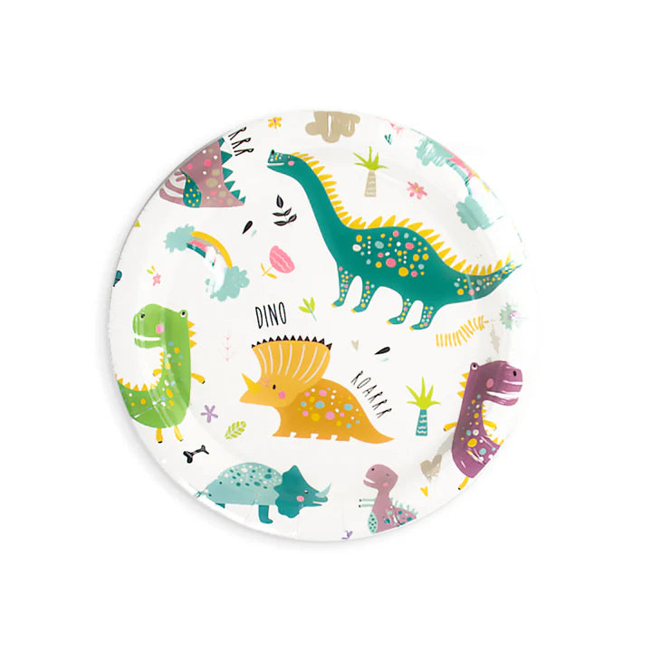 Dinosaurie papptallrik 6-pack 18 cm till barnkalas och fest
