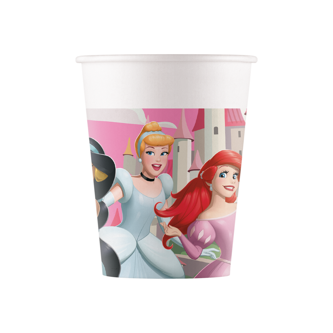 Pappmugg med Jasmin, Askungen, Ariel, Rapunzel och Tiana från Disney Prinsessor. Till barnkalas och prinsesskalas