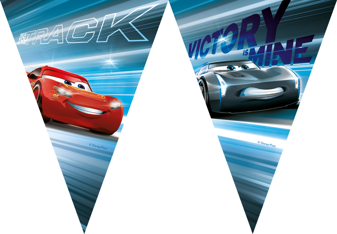 2,3 m flaggirlang Blixten McQueen från Disney Pixar Cars, för barnkalas och fest