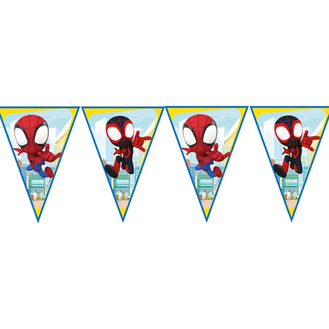 2,3 lång girlang i papper med Spidey-motiv till barnkalas