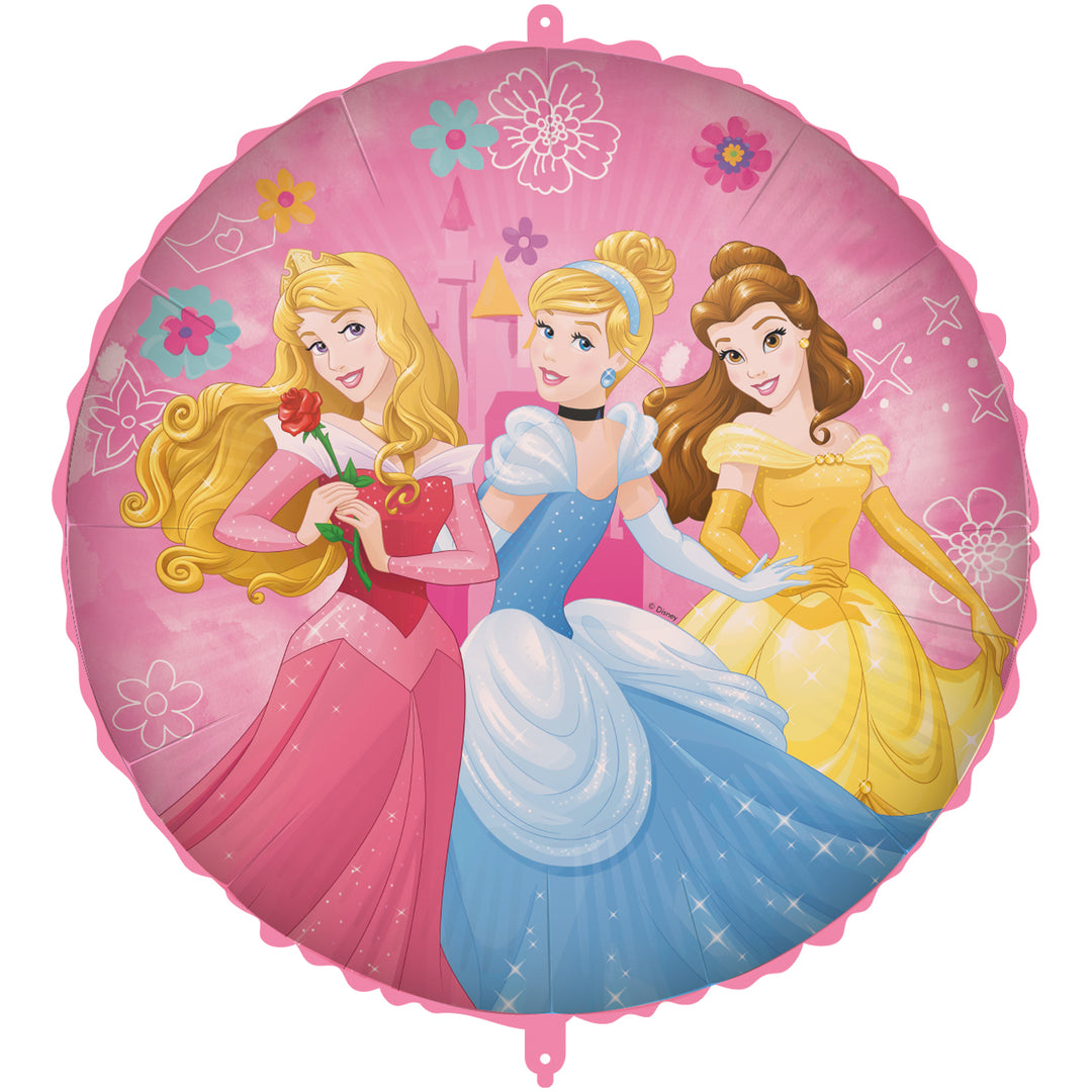 Folieballong rund med Disney Princess motiv, 46 cm.