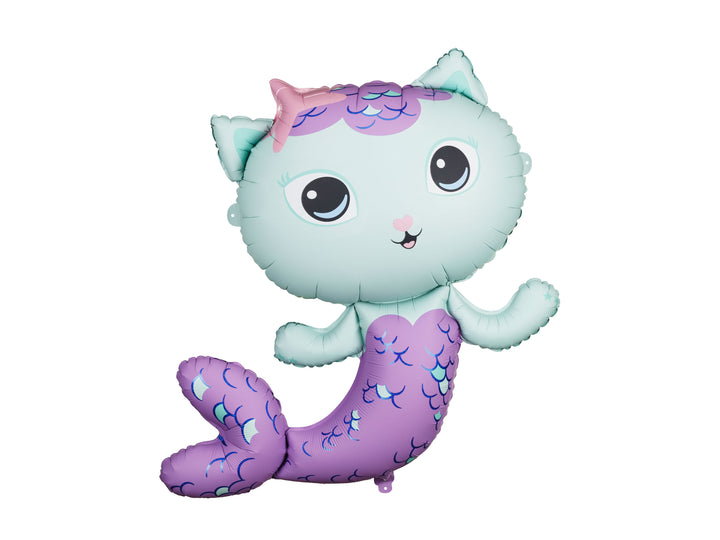 Folieballong med motiv av MerCat från  Gabbys Dockskåp, för barnkalas.