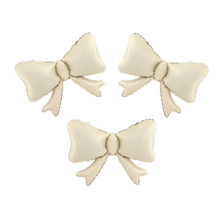 3-pack folieballonger formade som rosetter i beige färg, för fest och kalas.