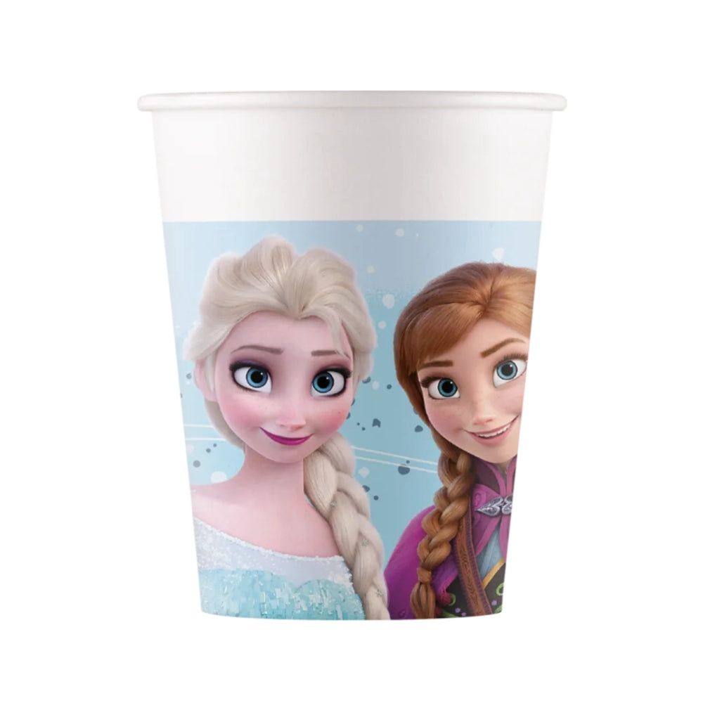 Pappmuggar med motiv av Anna och Elsa från Frost / Frozen 8-pack för barnkalas och Frostkalas
