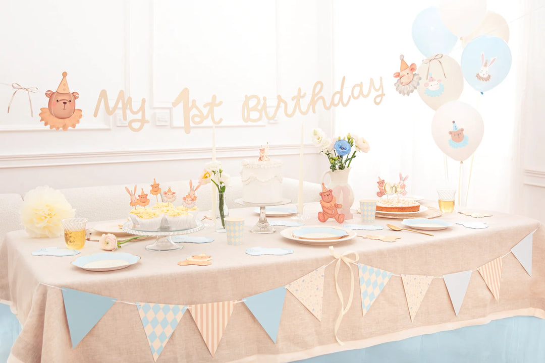 1,5m DIY girlang med texten My 1st Birthday, dekorerad för barnkalas och 1-årskalas