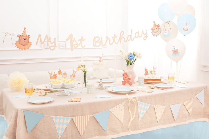 1,5m DIY girlang med texten My 1st Birthday, dekorerad för barnkalas och 1-årskalas