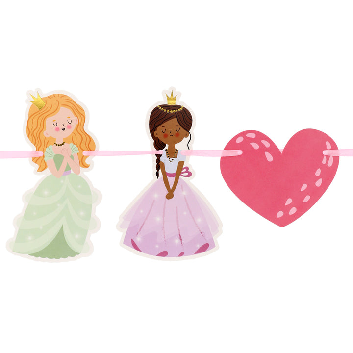 Motivbilder till girlang med prinsessmotiv. Dekorerad till barnkalas.