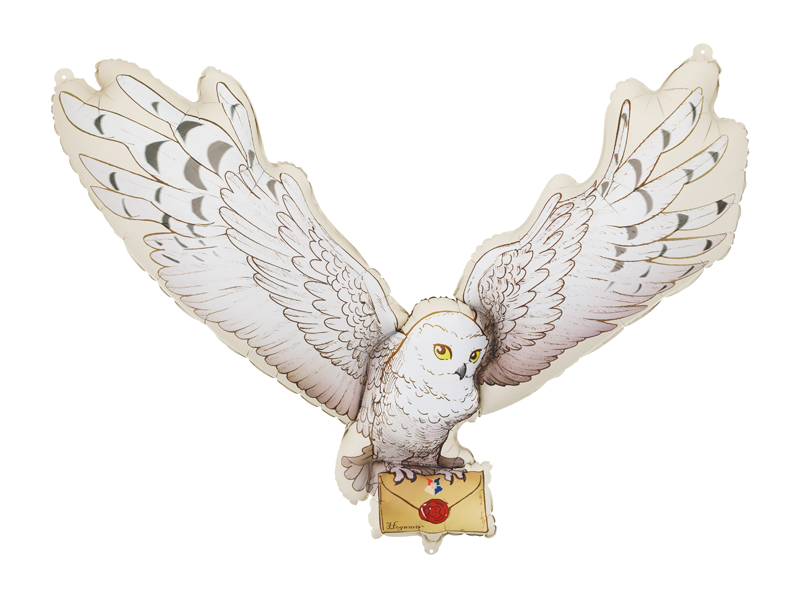 Harry Potter folieballong med Hedwig och ett brev med Hogwarts sigill, dekoration till barnkalas och Harry Potter-kalas