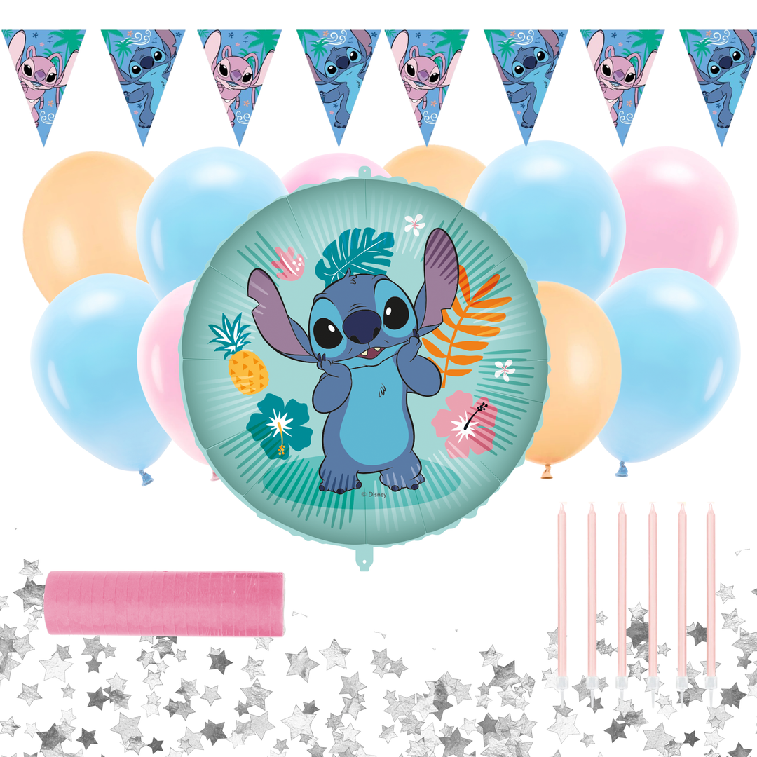 Dekorationskit med Lilo & Stitch-motiv, för barnkalas och födelsedag.