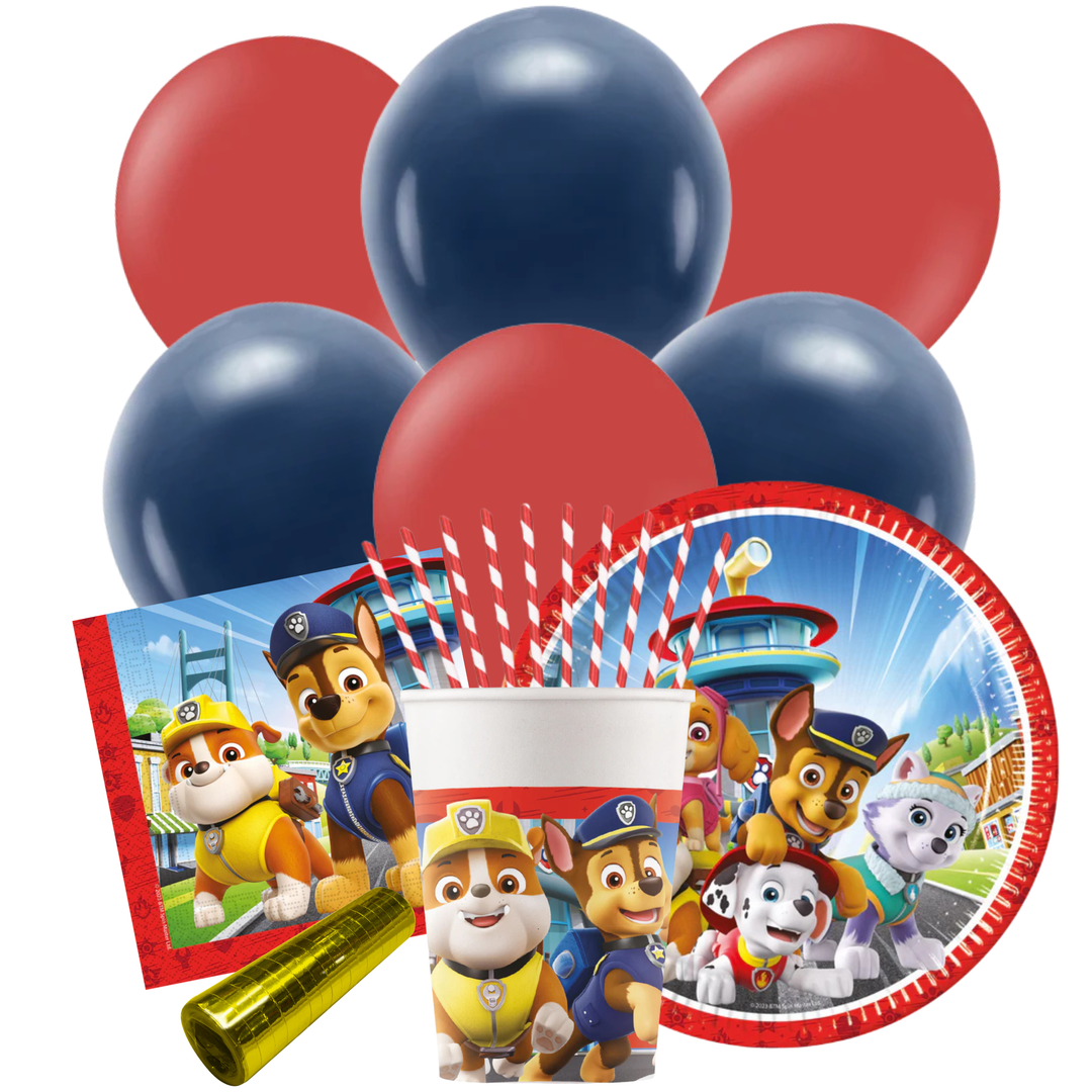 Paw Patrol dukningskit med dukning och ballonger för barnkalas
