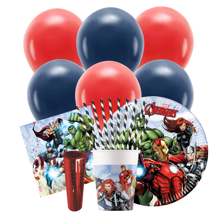 Färdigt dukningspaket med Avengers motiv till barnkalas