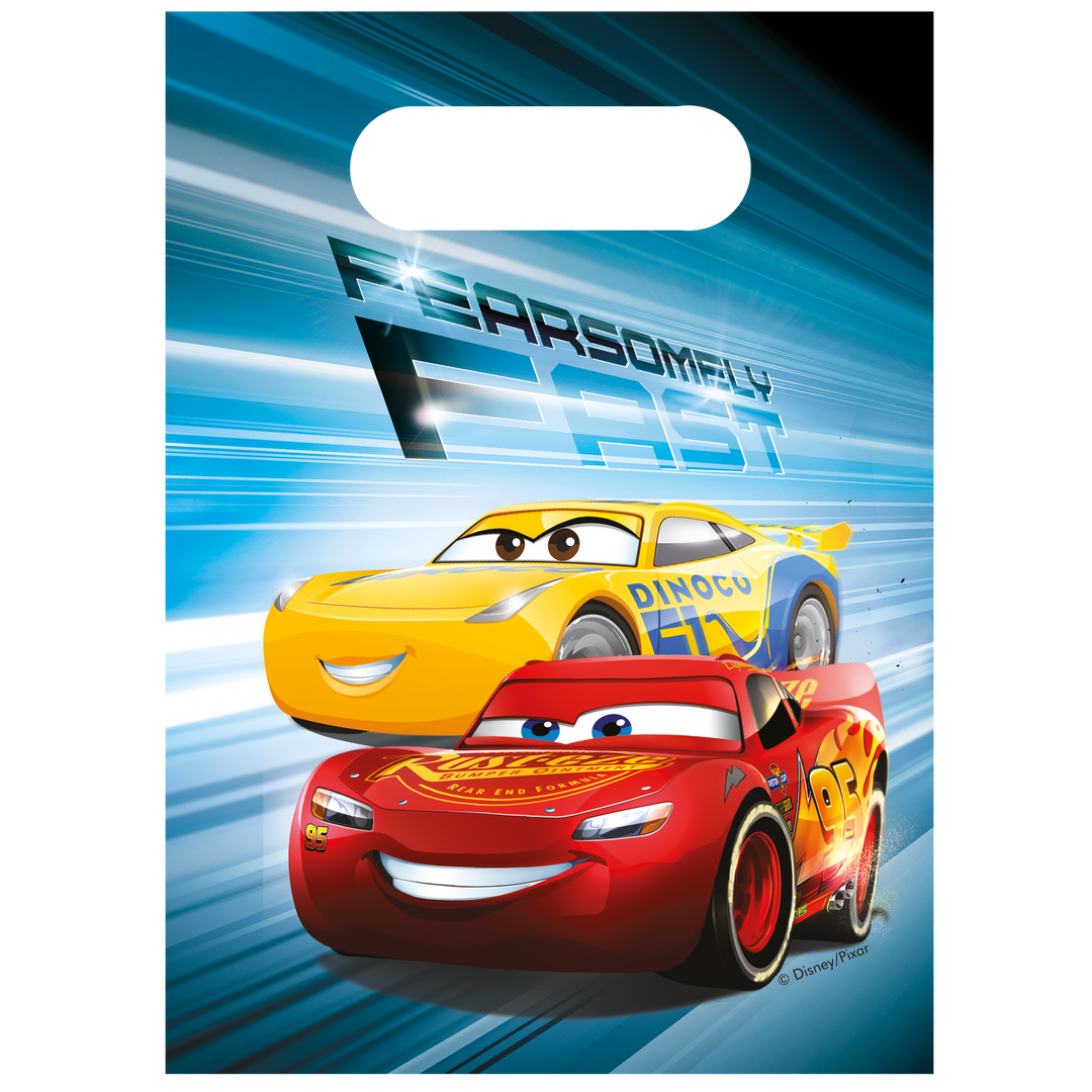 4-pack kalaspåsar i papper med Blixten McQueen från  Disney Pixar Cars för barnkalas och fest