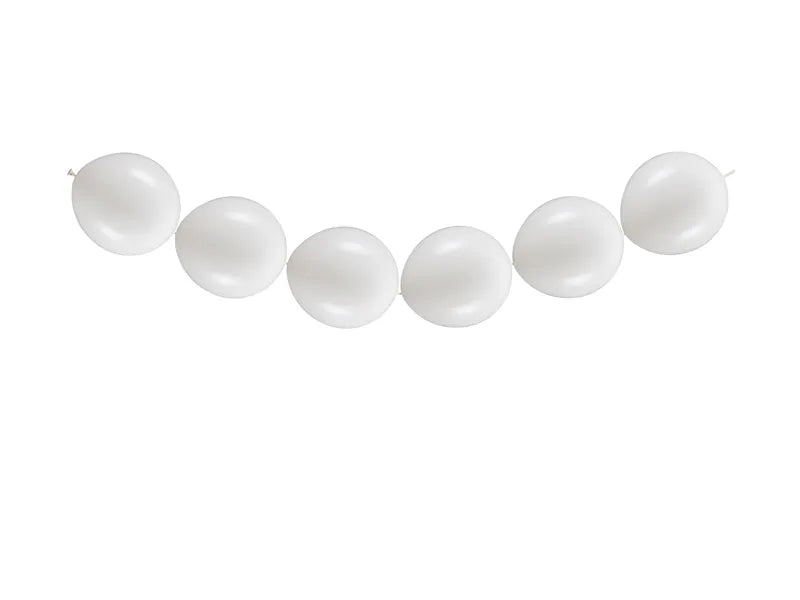 20-pack länkballonger i Vit färg 30 cm, till fest och kalas