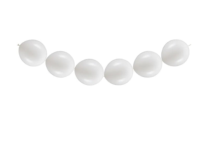 20-pack länkballonger i Vit färg 30 cm, till fest och kalas
