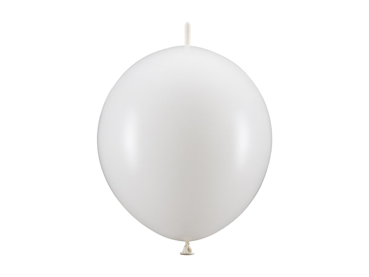 20-pack länkballonger i Vit färg 30 cm, dekoration till fest och kalas