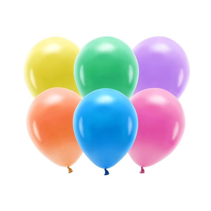 10-pack latexballonger 30 cm i en fin mix av olika färger, för kalas och fest.
