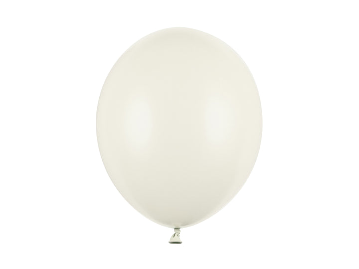 10-pack latexballonger i ljus creme färg, 30 cm. Passar till kalas, dop och fest.