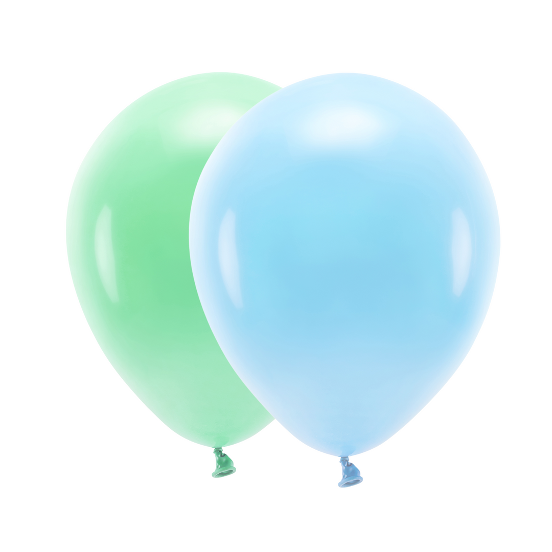 Latexballonger mintgrön och ljusblå 20-pack till barnkalas och temafest