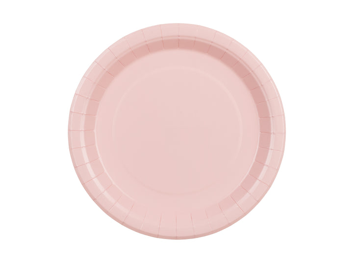 Ljusrosa papptallrikar 23cm 6-pack, för barnkalas, dop och fest