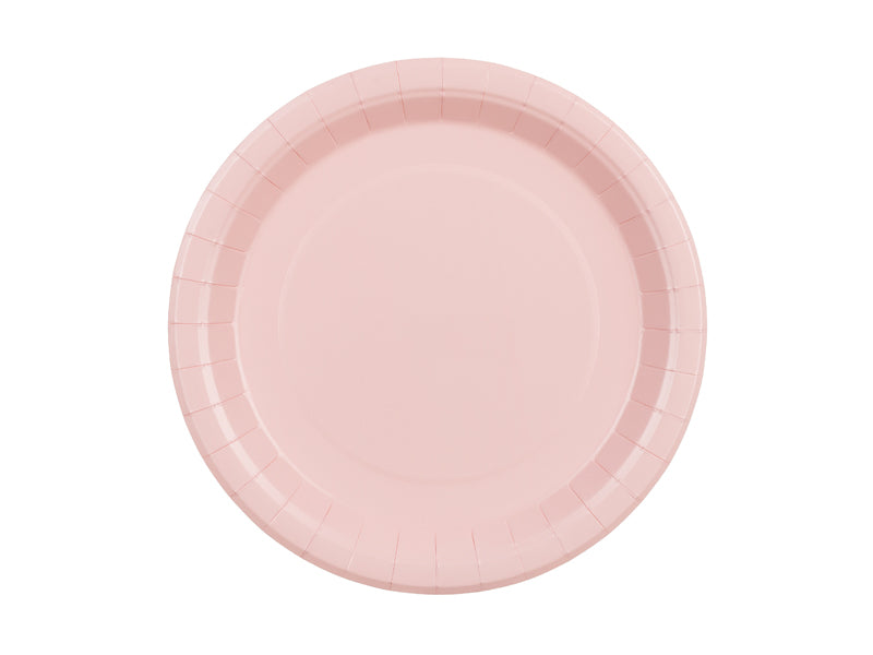 Ljusrosa papptallrikar 18 cm 6-pack, för barnkalas, dop och fest